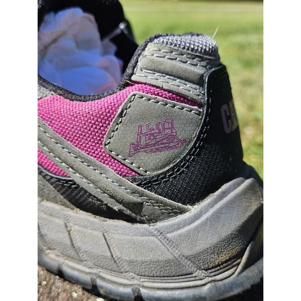 CAT Womens Steel Toe Ergo Black Purple Work Shoes Size 7.5‎